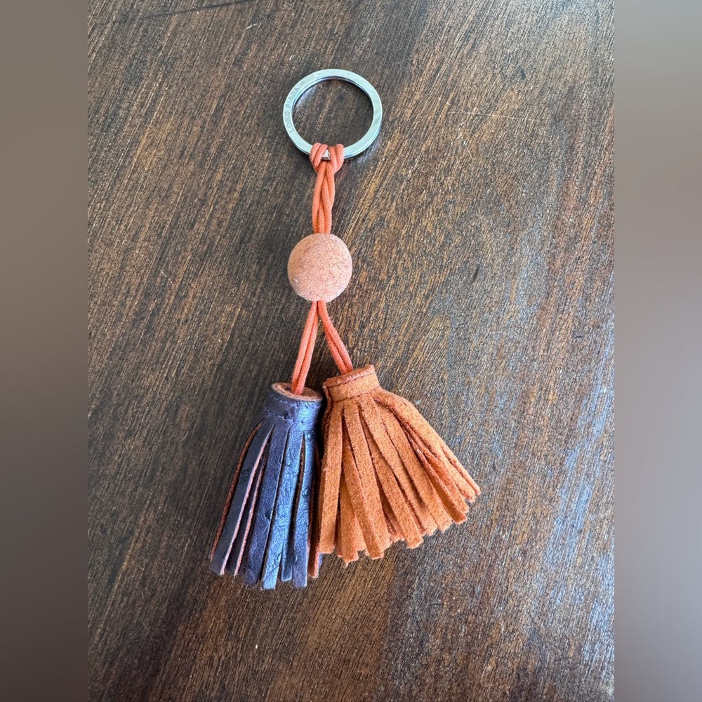 Loro Piana Tassel Keychain - Orange & Purple